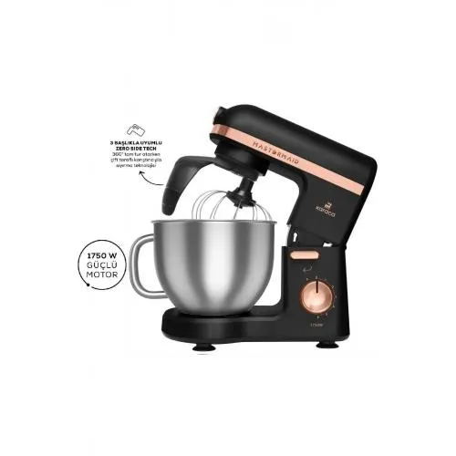 Mastermaid Chef Pro Çift Kollu Stand Mikser Matte Black Copper 1750w Mastermaid Chef Pro Çift Kollu Stand Mikser Matte Black Copper 1750w
